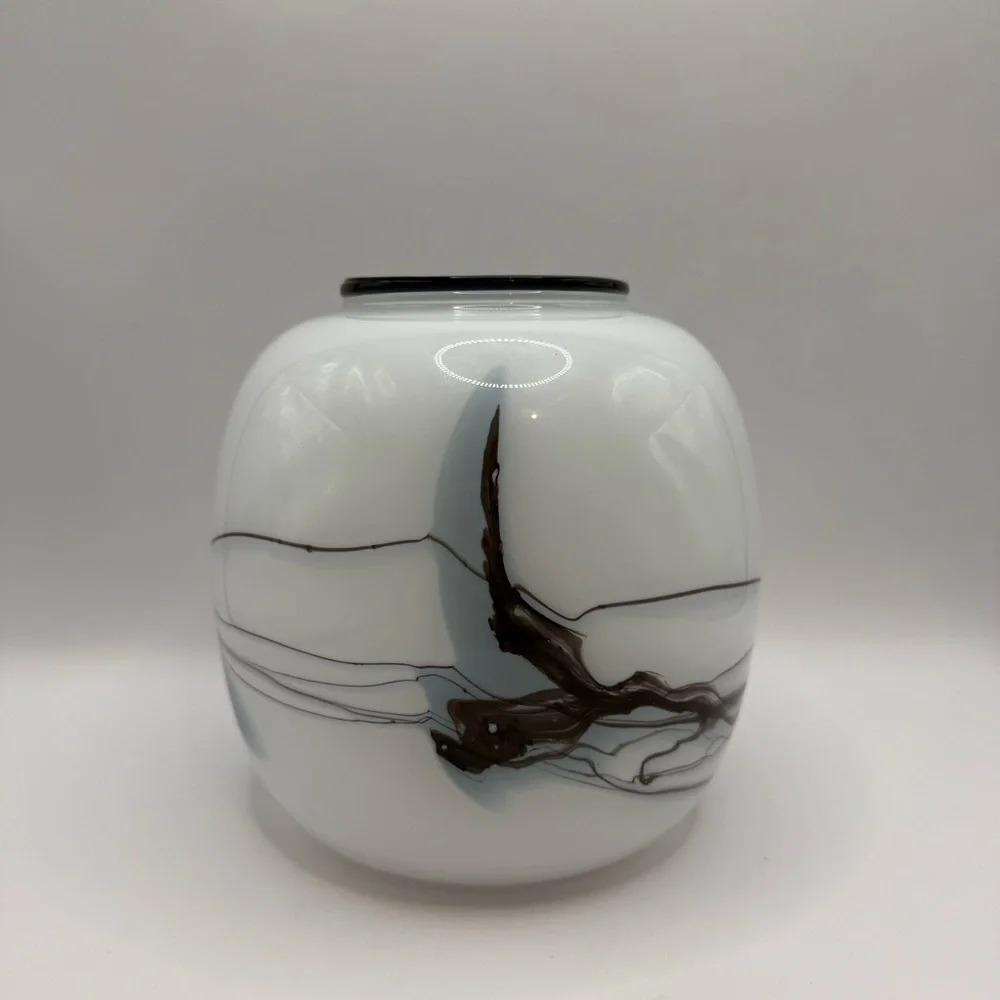 Vintage Holmegaard Denmark Atlantis Art Glass Signed by Michael Bang & HC. 6x6”